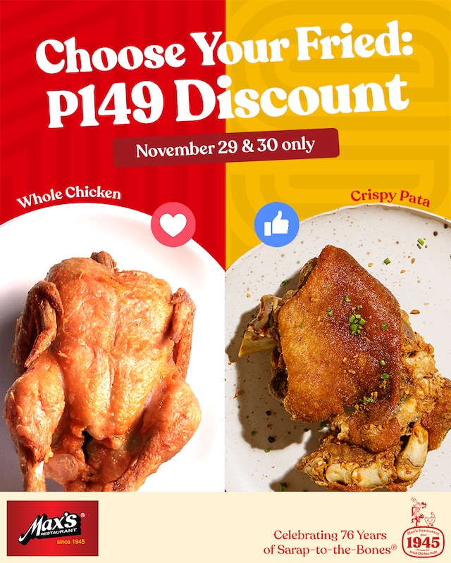 Max's Restaurant is Holding a Pinoy Fried Blow Out on Independence