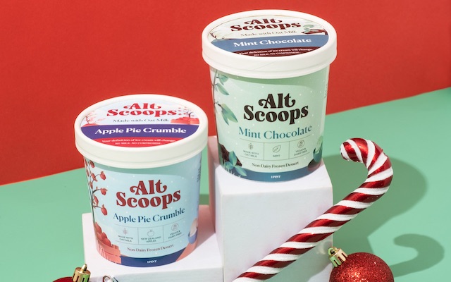 Mint Chocolate + Apple Pie Crumble Dairy-Free Ice Cream from Alt Scoops