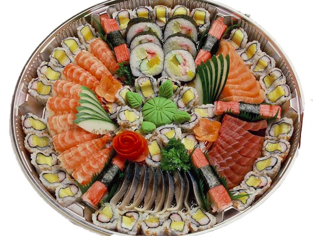 cold storage seafood, sushi and sashimi platter