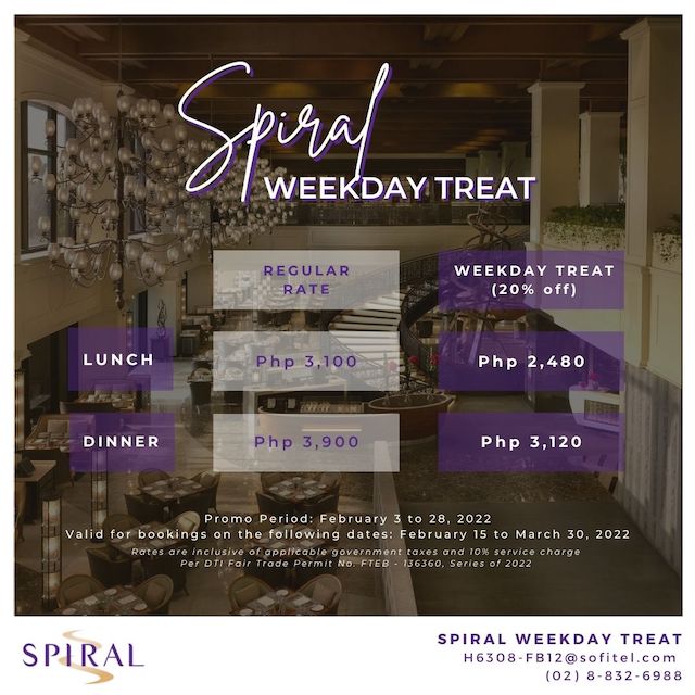 Sofitel Manila Spiral Buffet 20 Discount February 2022