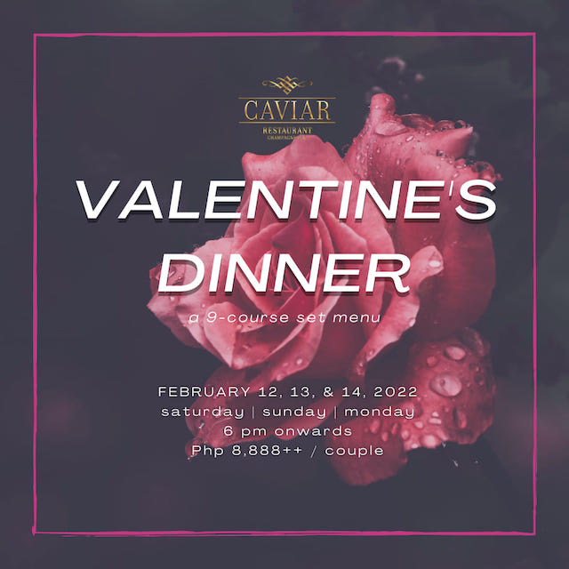 caviar valentine's set menu