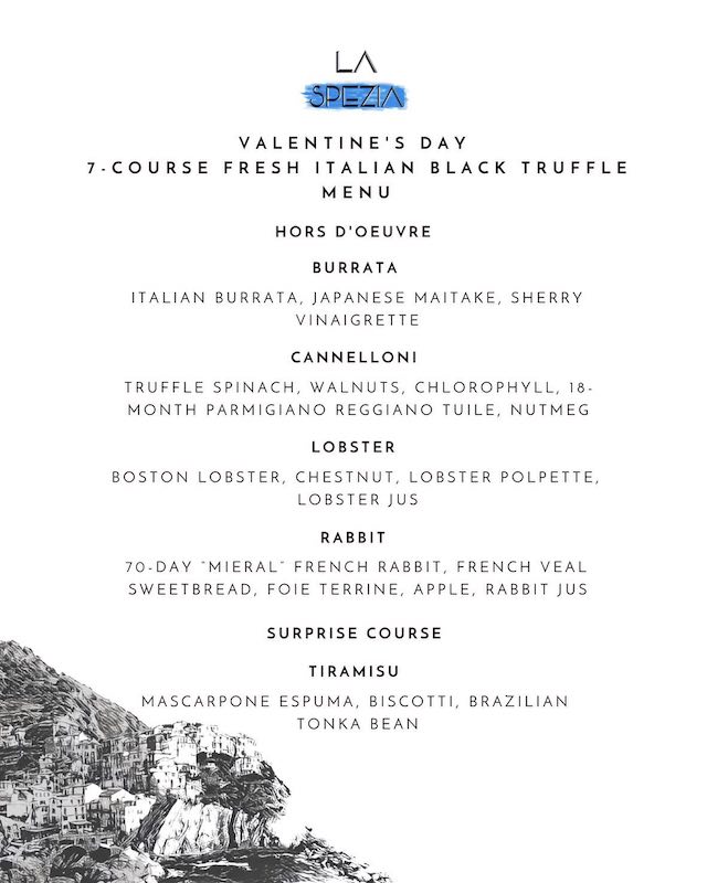 La Spezia valentine's set menu