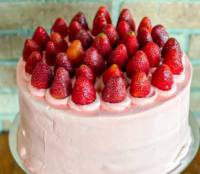 Strawberry Celebration Cake from Wildflour 
