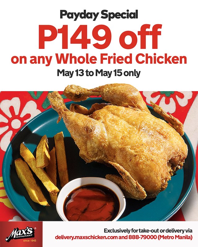 How to Score P149 Off on Max's Restaurant's Fried Chicken & Crispy