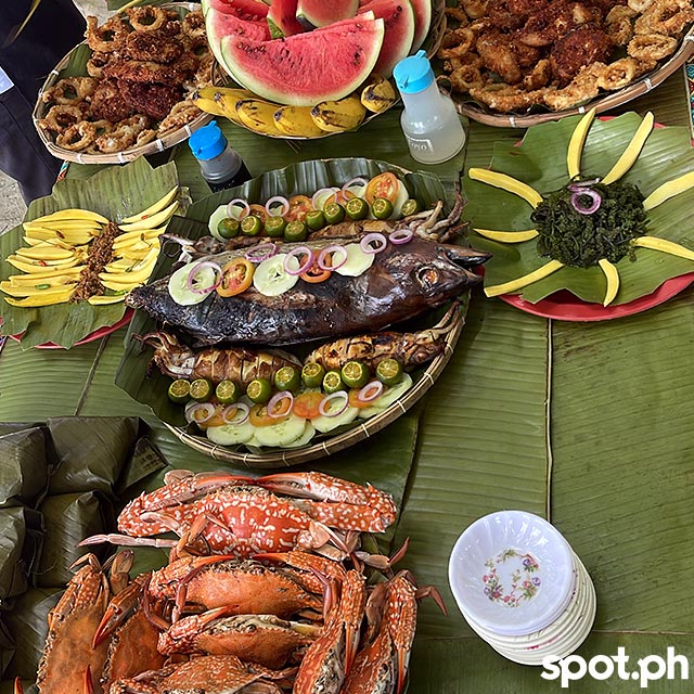 Seafood lunch prepared by local Sama Banguingui women on Sirommon Island