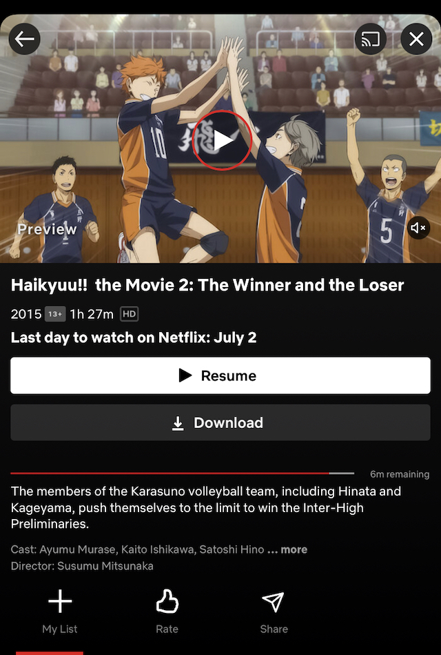 Haikyuu!! movies to leave Netflix on July 2.