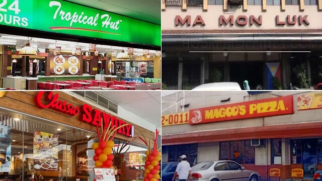Nostalgic Restaurants Tropical Hut Ma Mon Luk Classic Savory Magoo's Pizza