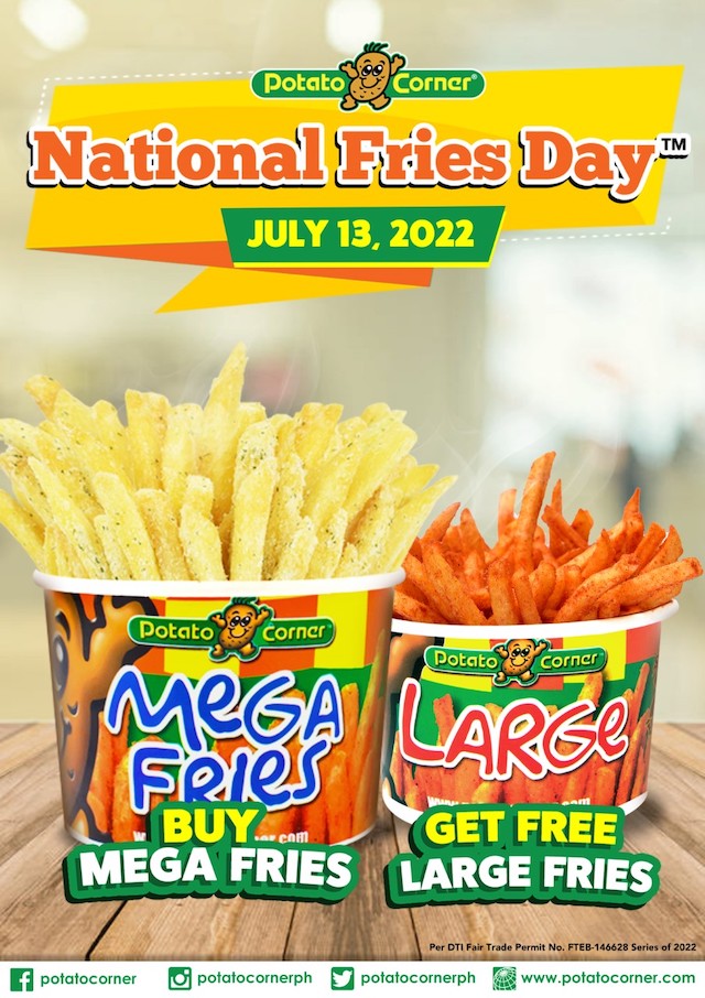 Free Potato Corner Fries BOGO Deal For National Fries Day