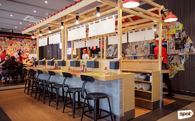 Hakata Ton-ichi nooks are perfect for solo diners.