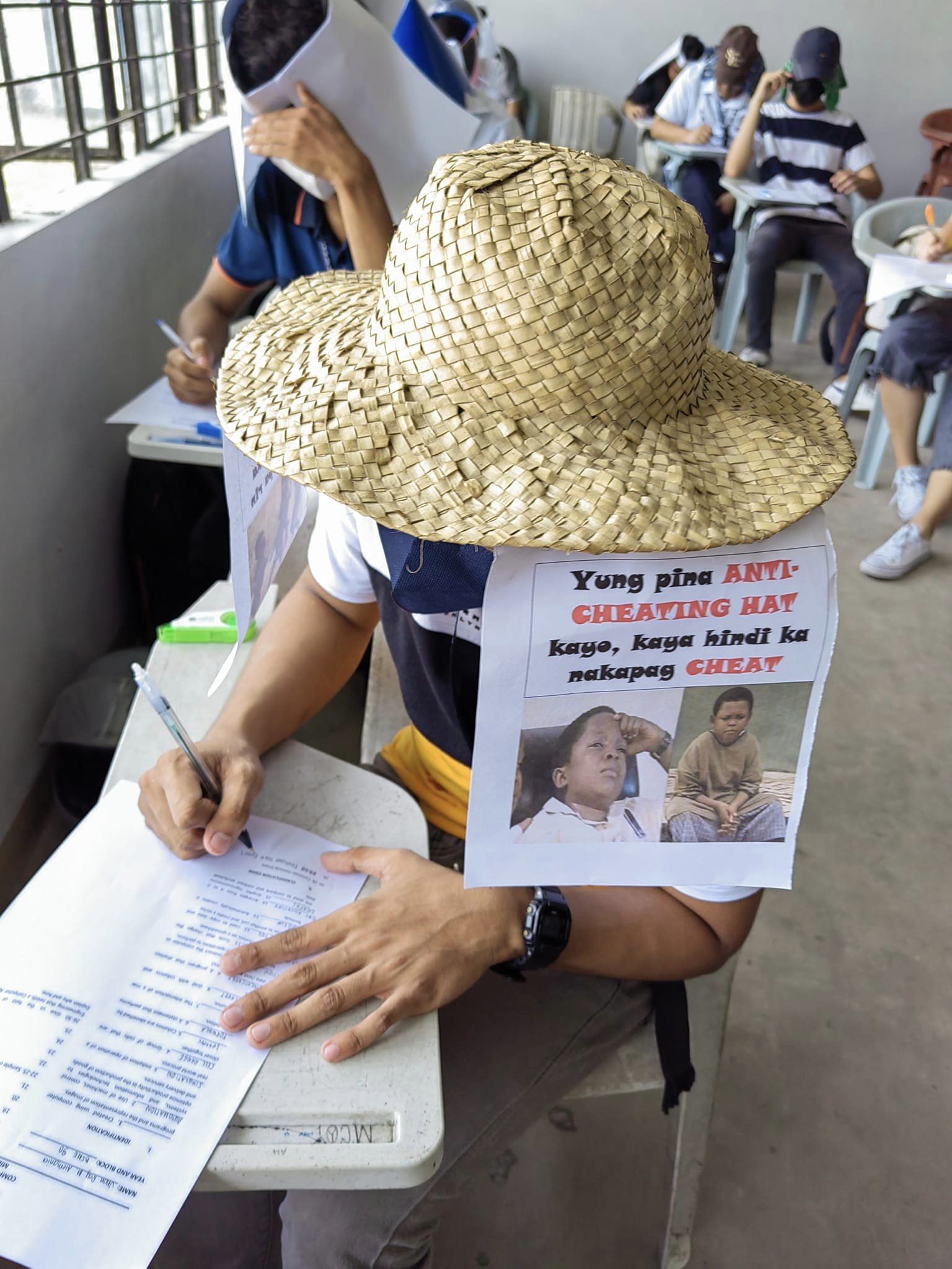 Viral: Anti-cheating Hats In Bicol University