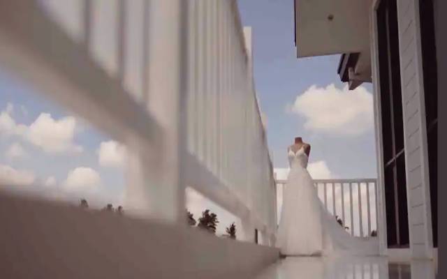 Viram Villa_Wedding Gown on Balcony