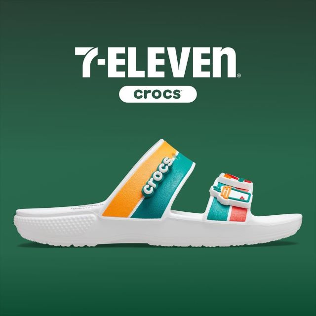 7-eleven crocs pair white sandals