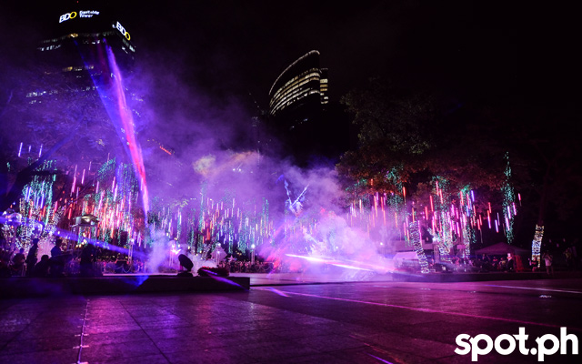 Ayala Triangle Gardens Festival of Lights water display 2