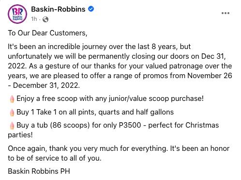 Baskin-Robbins closure