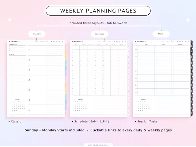 holy cozy co digital planner