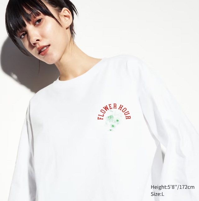 uniqlo UT skater collection long sleeves flower hour