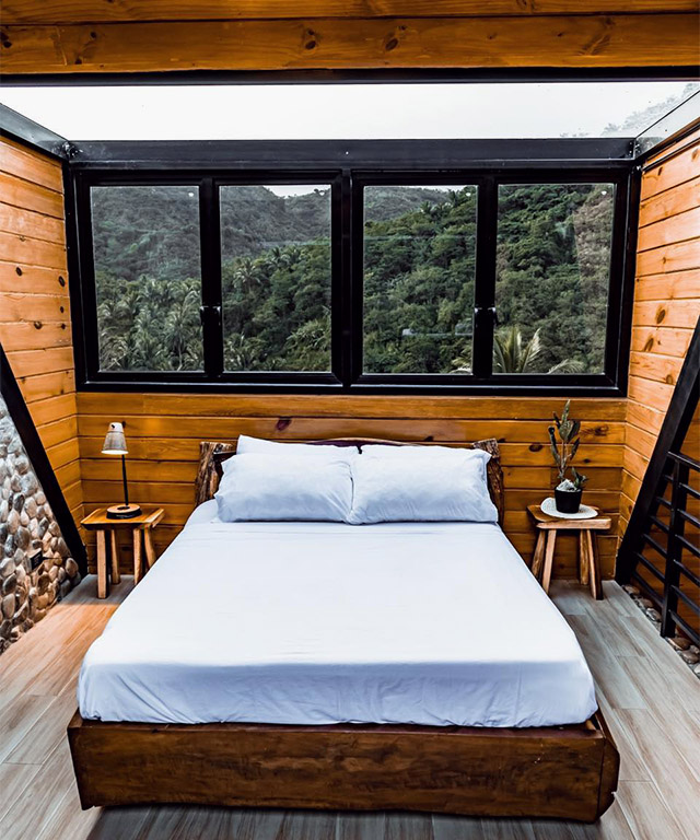 Ellsworth Cabin masters bedroom with skylight