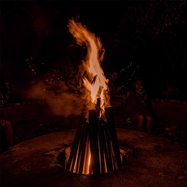 Ellsworth Cabin bonfire