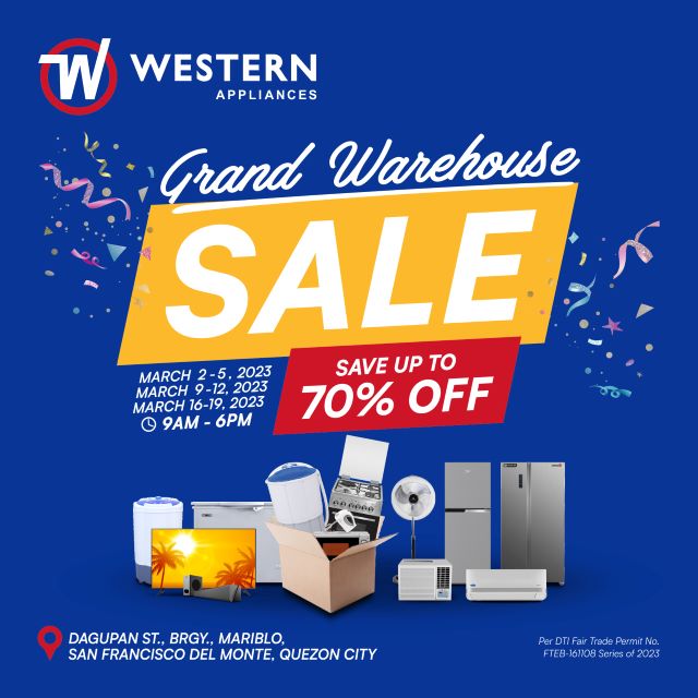 western appliances warehouse sale