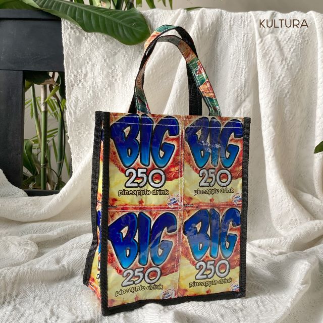 Upcycled Juice Tetra Pack Tote Available at Kultura Filipino