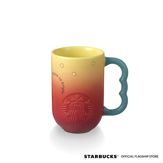 starbucks mug shining pastel collection 1 orange and red.