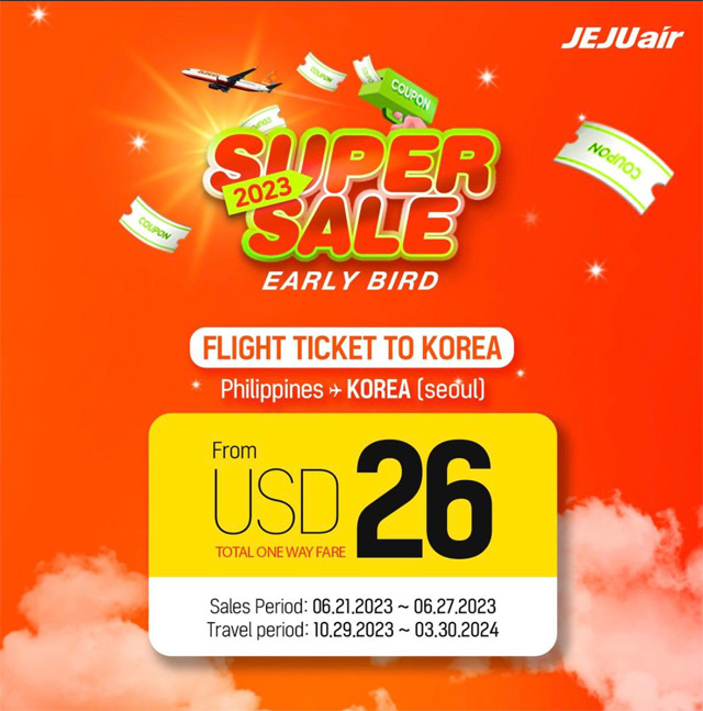 Cheap South Korea Flight from Manila by Jeju Air