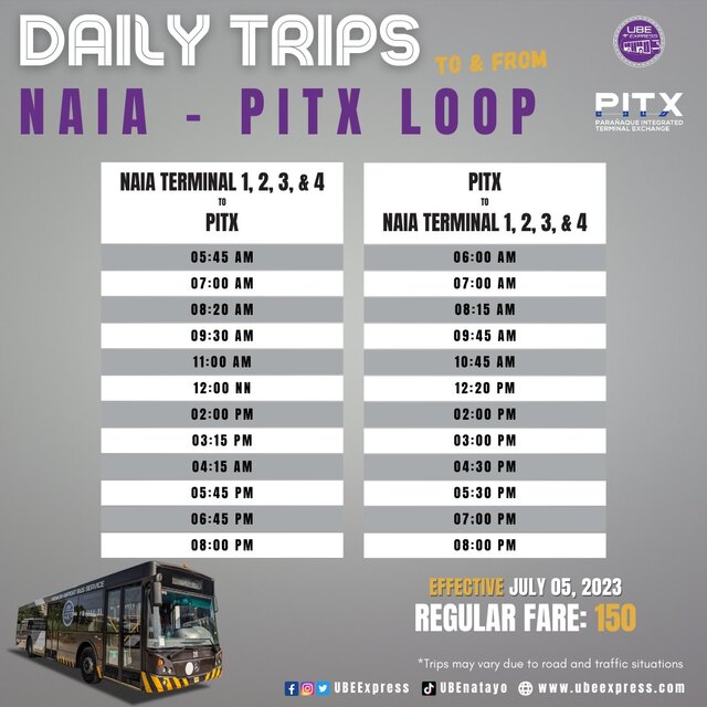 NAIA to PITX Bus Route, Schedule, and Matrix Fare