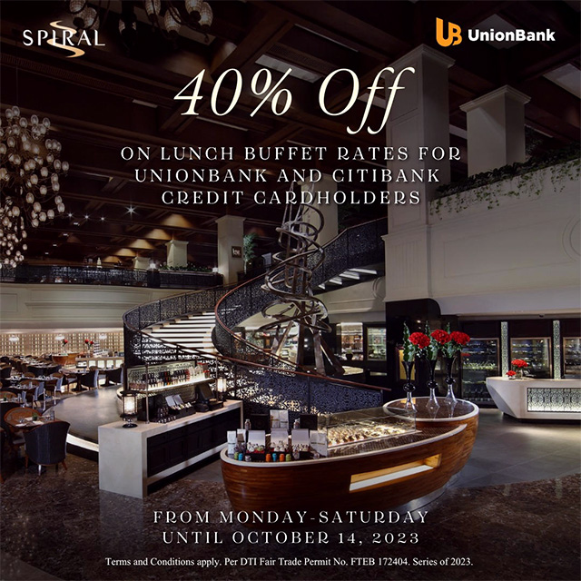 Spiral Buffet 40 Off Promo with Citibank and Unionbank
