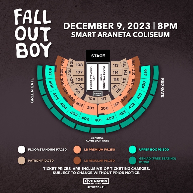 Fall Out Boy Live at the Smart Coliseum on Dec 9 2023