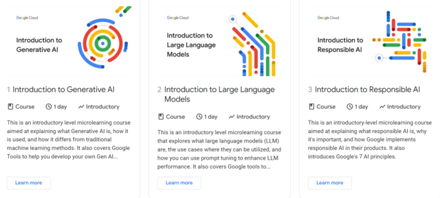 Google free best sale courses ai