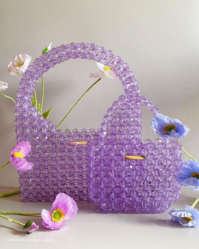 the michelle label beaded bags yuna in lilac