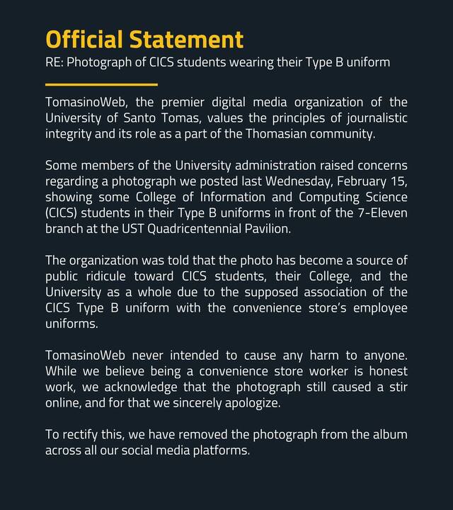 UST TomasinoWeb Issue: Internet Humor Censorship, Updates