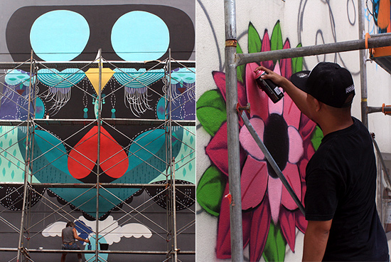 Bunnie Reiss and Trip63 of ArtBGC's Mural Festival 2016