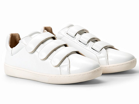 white shoes with velcro strap