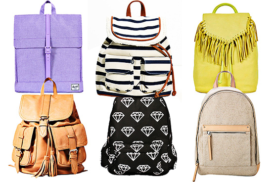 Topshop leather triangle online flap backpack