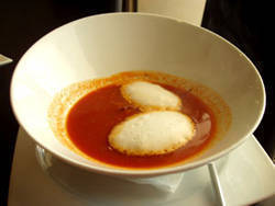 Roasted Tomato Soup with Bacon Wafer (P138)