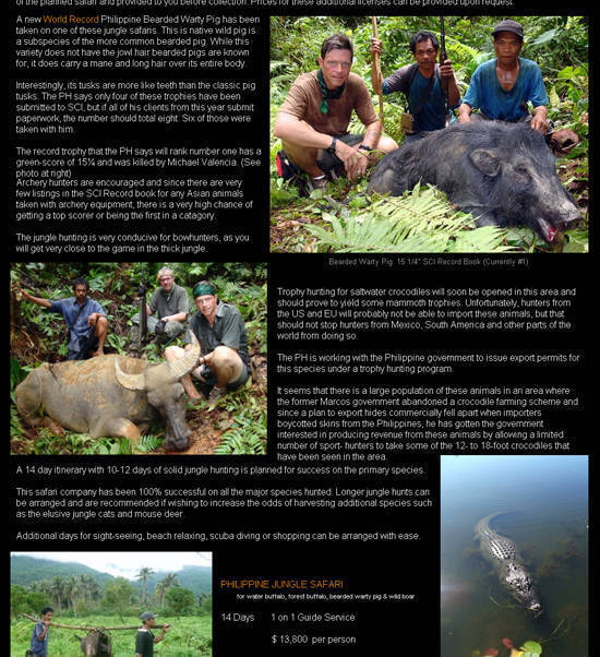 US safari site promotes rare trophy hunting in Mindoro, PAWB says wildlife  hunting is illegal