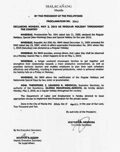 Long weekend alert! May 3 declared non-working holiday