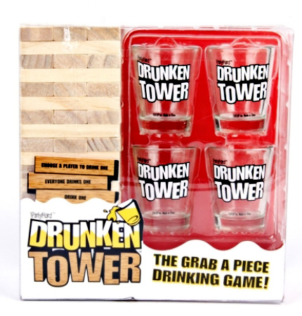 Tipsy Tower Drinking Game Set Party Fun Shot Glasses Drink Group Frien