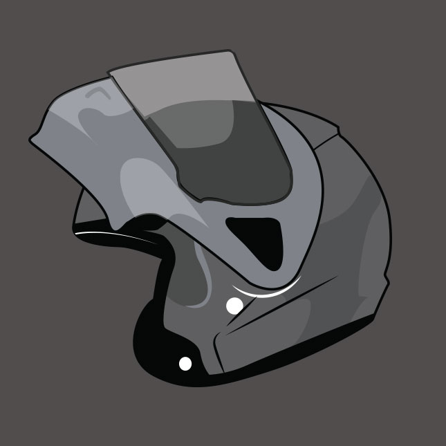 Illustration of a modular helmet