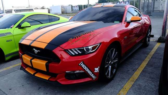 We joined 57 Ford Mustangs for a morning run to church