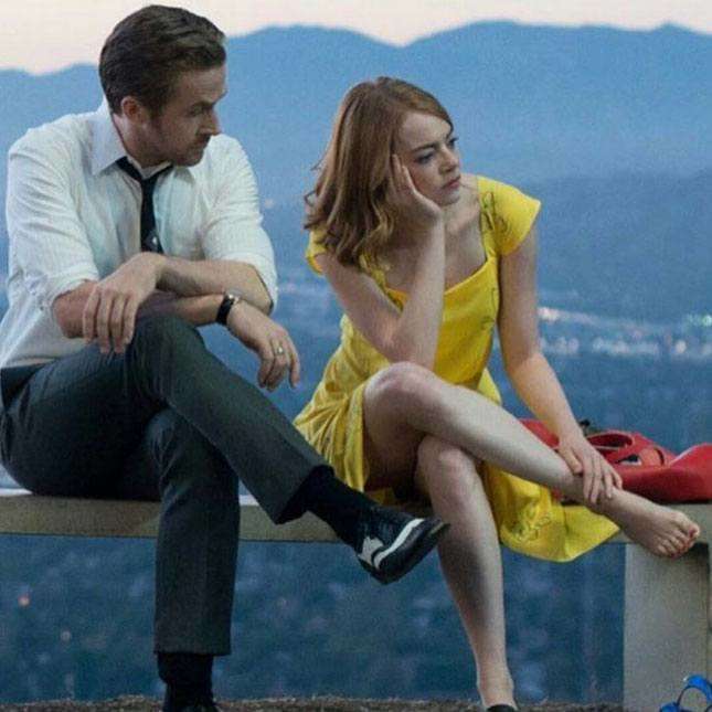 Ryan Gosling and Emma Stone in the film ‘La La Land’
