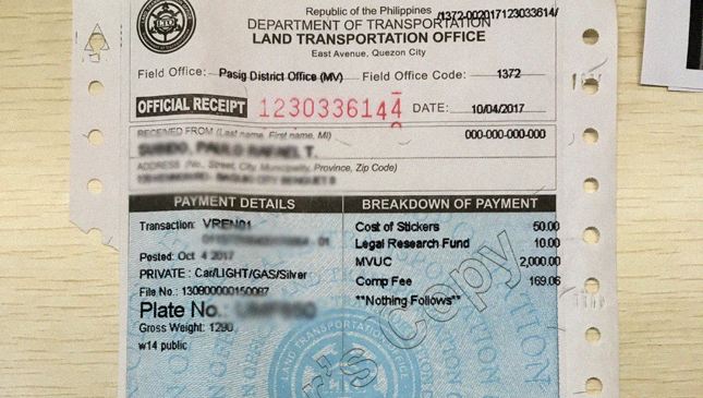 This Could Be The Cost Of Car Registration With The Lto Next Year