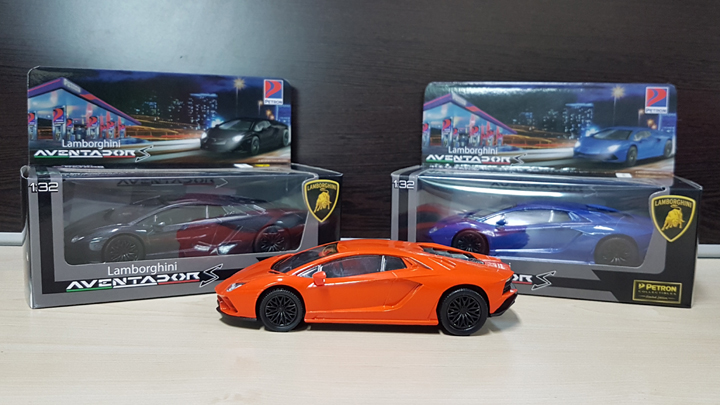 These toy Lamborghini Aventadors are for sale at Petron ...