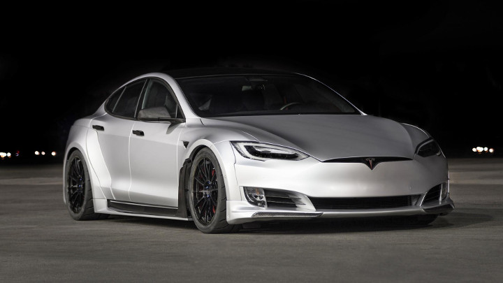 Sema 2018 Tesla Model S Gets Carbon Widebody Kit Courtesy
