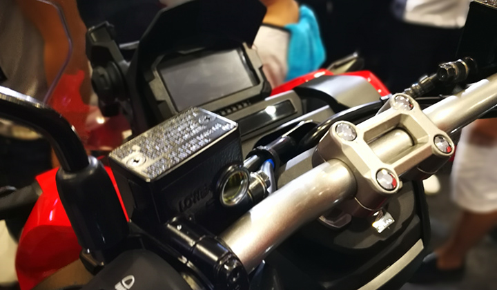 Closer look of the Honda ADV 150's driver controls