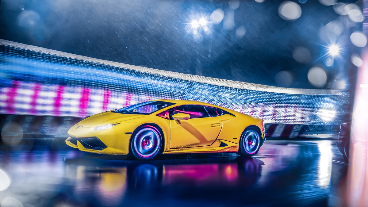 This guy produced realistic images of a scale model Lamborghini