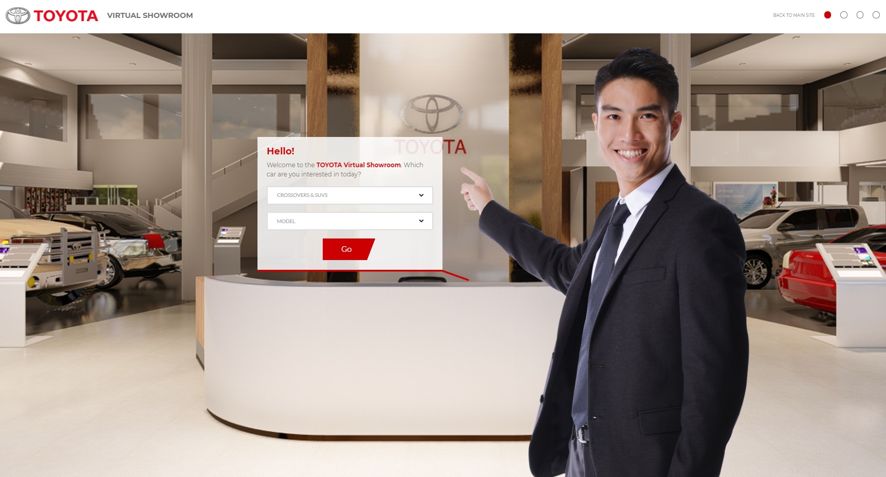 Toyota's Virtual Showroom as Seen From Their Website