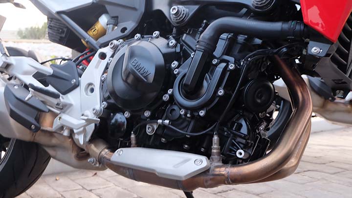 BMW F900 R engine closeup