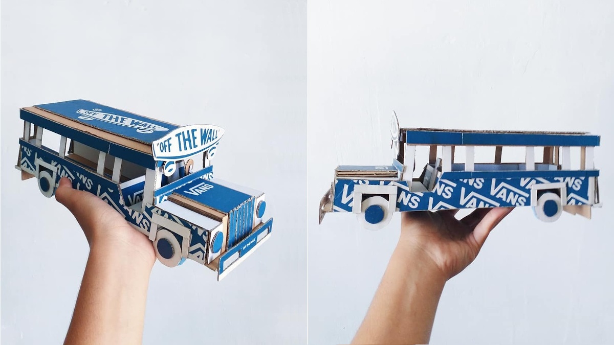 Check out this miniature jeepney built using an old Vans shoebox